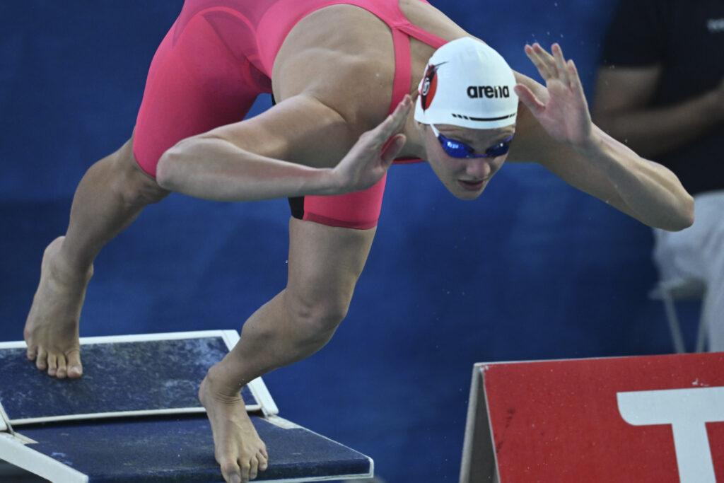 Marie Wattel vainqueur du tournoi de vitesse en 50m nage libre au Giant Open 2023