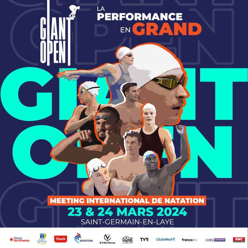 Affiche officielle du meeting international de natation : Giant Open 2024
